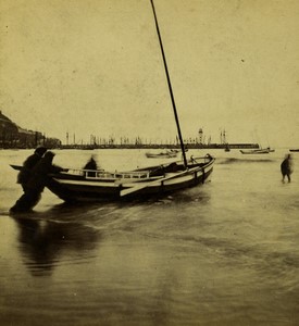 United Kingdom Scarborough view on the Shore Old Stereoview photo Latham 1860's