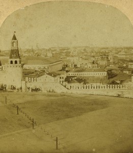 Russia Moscow panorama from Kremlin Old Stereo photo Radiguet 1860