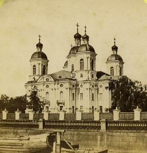 Russia St. Petersburg St Nicholas Naval Cathedral Stereo photo Leon & Levy 1870