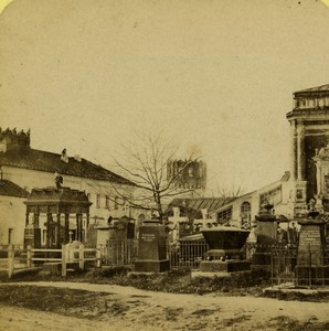 Russia Moscow? Convent of the Ladies Cemetery Old Stereo photo Leon & Levy 1870