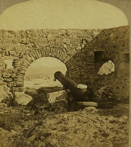 Tunisia Tunis? remparts Old Stereo photo Radiguet 1860