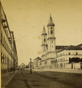 Germany Munchen Munich Ludwigskirche Old Stereo photo Ravizza 1865