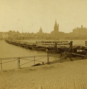 Germany Aachen Aix la Chapelle from Prince Charles hotel Old Stereo photo 1865