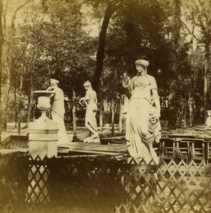 France Paris Second Empire Champs Elysées Café-Concert Old Stereo photo 1860