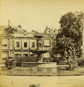 France Paris Second Empire Champs Elysées Restaurant Marigny Stereo photo 1865