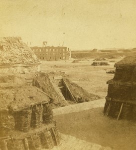 France siège de Paris Second Empire Fort d'Issy Old Stereo photo 1870 #2