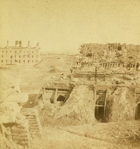 France siège de Paris Second Empire Fort d'Issy Old Stereo photo 1870 #3