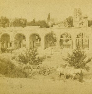 France Siege de Paris Disasters Viaduc d'Auteuil Old Stereo photo 1870-1871