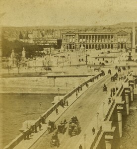 France Paris Second Empire Place de la Concorde Old Stereo photo 1865 #2
