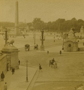 France Paris Second Empire Place de la Concorde Old Stereo photo 1865 #1