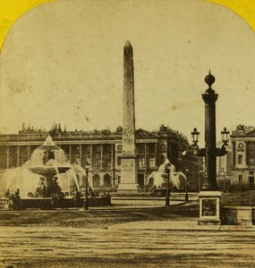 France Paris Second Empire Place de la Concorde Old Stereo photo 1865 #3