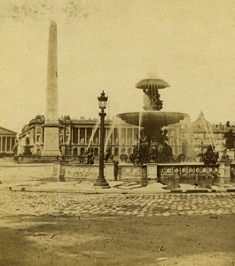 France Paris Second Empire Place de la Concorde Old Stereo photo  Golvin 1865