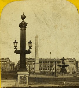 France Paris Second Empire Place de la Concorde Old Stereo photo 1865 #5