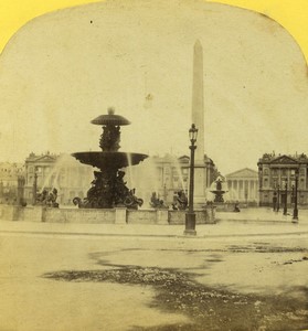 France Paris Second Empire Place de la Concorde Old Stereo photo 1865 #6