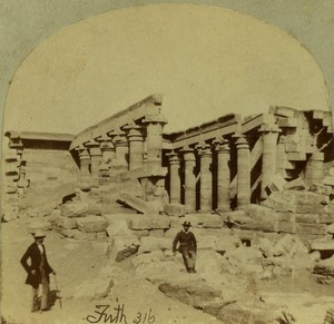 Egypt Nubia Temple of Maharraqa Old Stereo photo Francis Frith 1857