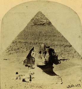 Egypt Belzoni's Pyramid of Khafre at Giza Old Stereo photo Francis Frith 1857
