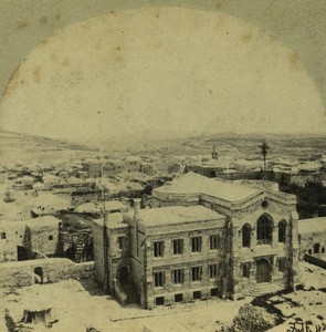 Palestine Jerusalem English Protestant Christ Church old Stereo photo Frith 1857