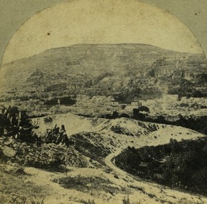 Palestine Nablus Mount Gerizim panorama Old Stereo photo Francis Frith 1857