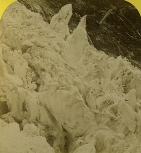Switzerland Alps La Furka Pass Rhône Glacier Old Stereo photo Block 1865