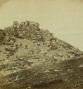 United Kingdom Devon Castle Rock at Lynton Old Stereo photo 1860