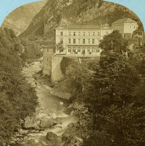 France Pyrenees Eaux Chaudes Spa resort Old Stereo photo Lamy 1867