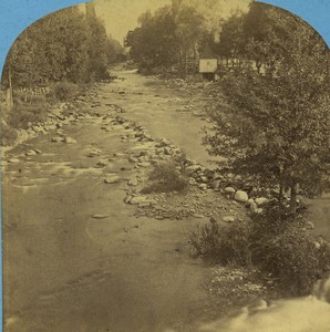 France Pyrenees River gave Bagneres de Bigorre Old Stereo photo Lamy 1867