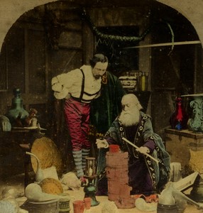 United Kingdom Scene de Genre the alchemist Old Stereoview photo 1865