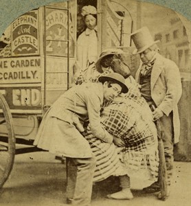 United Kingdom Scene de Genre London Piccadilly Circus Bus Stereoview photo 1865