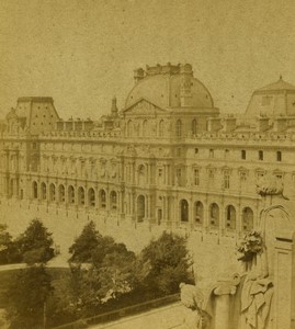 France Paris Le Palais du Louvre Architecture ancienne Photo Stereo Martinet 1870