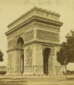 France Paris Arc de Triomphe Old Stereo photo Vibien Golvin 1870