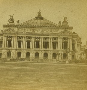 France Paris Nouveau Nouvel Opera ancienne Photo Stereo N.C. 1870