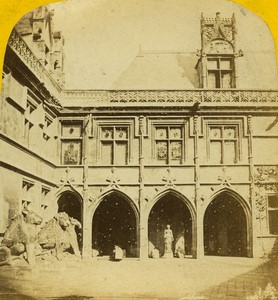 France Paris Hotel de Cluny ancienne Photo Stereo 1870