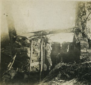 France First World War Marne observation post Old Stereo Photo 1918