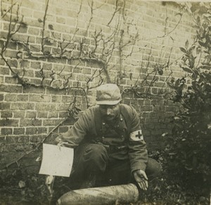 France Première Guerre Mondiale Marne un obus de 150 non eclaté Ancienne Photo Stereo 1918