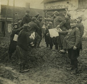 France Première Guerre Mondiale Marne arrivée des journaux Ancienne Photo Stereo 1918