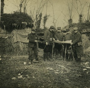 France First World War Marne map study Old Stereo Photo 1918