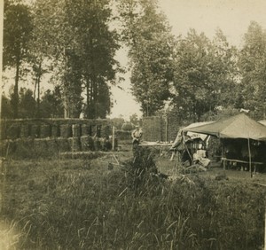 France First World War Marne Defense of a village Shelter Old Stereo Photo 1918