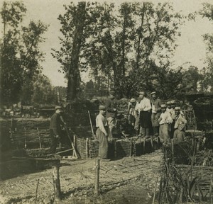 France First World War Marne Defense of a village Machine Gun Stereo Photo 1918