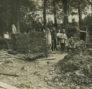 France First World War Marne Defenses in Swamp Old Stereo Photo 1918