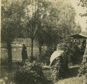 France First World War Marne Defense of a village Trench Old Stereo Photo 1918