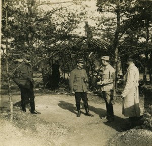 First World War Marne city ​​under wood Officers Old Stereo Photo 1918