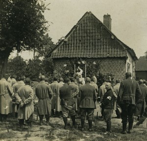 First World War Marne city ​​under wood outdoor mass Old Stereo Photo 1918