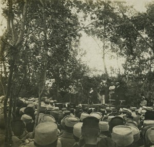 France First World War Marne outdoor theater Old Stereo Photo 1918 #1