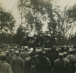 France First World War Marne outdoor theater Old Stereo Photo 1918 #2