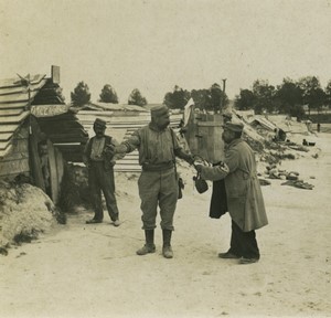 France First World War Marne Camp barracks Old Stereo Photo 1918