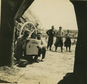 France First World War Marne aid station Old Stereo Photo 1918