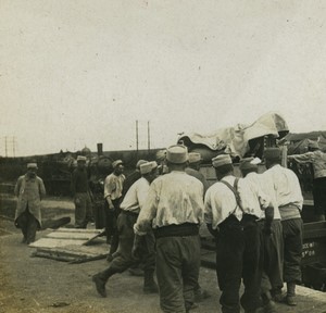 France First World War Marne boarding a car Old Stereo Photo 1918