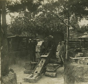 France First World War Marne 120 long Cannon Old Stereo Photo 1918 #2