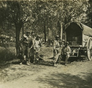 France First World War Marne supply van Old Stereo Photo 1918