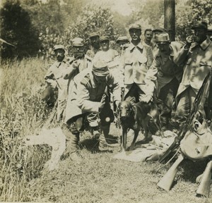 France First World War Marne listening dog Old Stereo Photo 1918